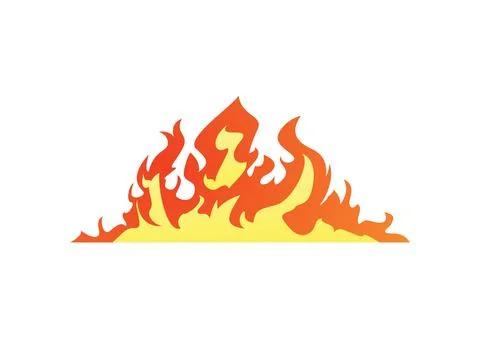 Vector illustration with elongated border with fire effect on isolated white Stock Illustration