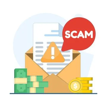 Vector illustration of email scam alert Stock Illustration