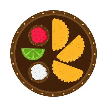 Vector illustration of empanadas dish on isolated background Illustrazione stock