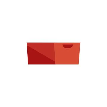 Vector illustration of an empty box in flat style on an isolated background. Illustration