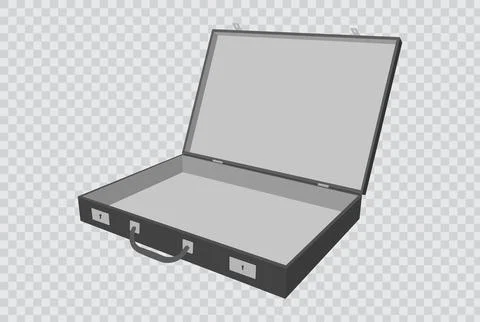 Vector illustration of a empty briefcase isolated on transparent background Stock Illustration