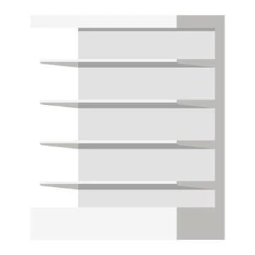 Vector illustration of empty supermarket retail store shelves. Stock Illustration