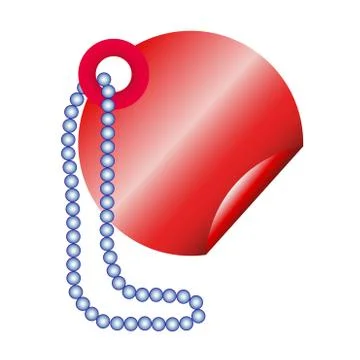 Vector illustration, empty tag, red template with a chain. Stock Illustration