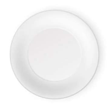 Vector illustration of empty white plate top view. Stock Illustration