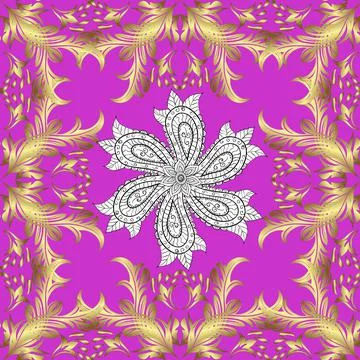 Vector illustration. Endless. Floral pattern. Sketch, doodle, scribble. Flourish Illustrazione stock