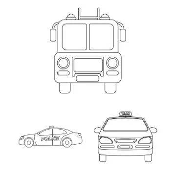Vector illustration of engine and truck icon. Collection of engine and vehicle Illustrazione stock