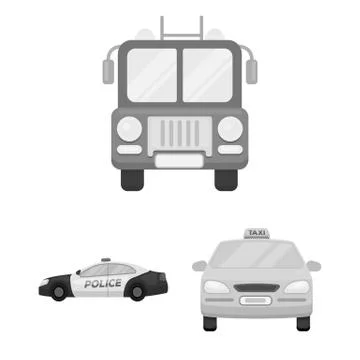 Vector illustration of engine and truck sign. Collection of engine and vehicle 스톡 일러스트