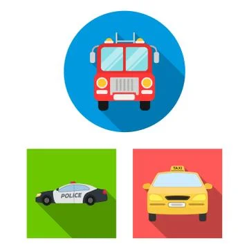 Vector illustration of engine and truck symbol. Set of engine and vehicle stock 스톡 일러스트