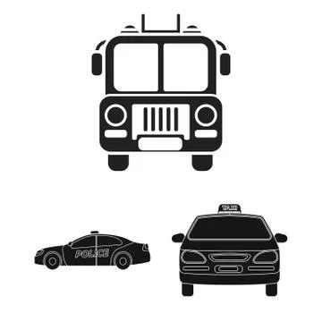 Vector illustration of engine and truck sign. Collection of engine and vehicle イラスト素材