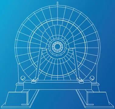 Vector illustration of engine unit oil industry. Created illustration of 3d. Stock Illustration
