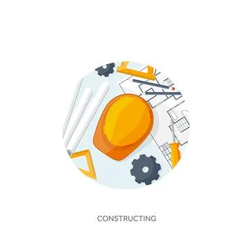 Vector illustration. Engineering and architecture. Drawing, construction Stock Illustration
