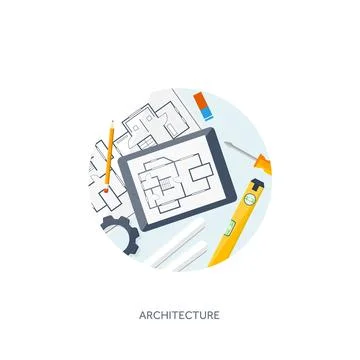Vector illustration. Engineering and architecture. Drawing, construction Stockillustratie