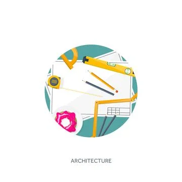 Vector illustration. Engineering and architecture. Drawing, construction Stock Illustration