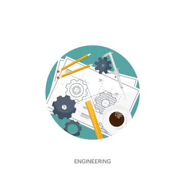 Vector illustration. Engineering and architecture. Drawing, construction Stockillustratie