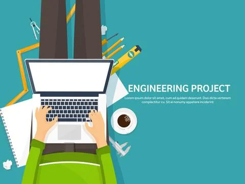 Vector illustration. Engineering and architecture. Drawing, construction Stock Illustration