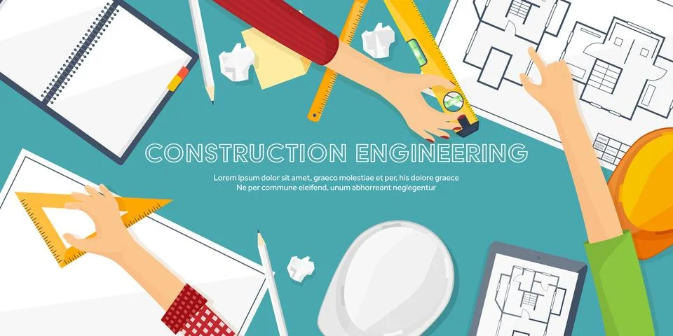 Vector illustration. Engineering and architecture. Drawing, construction イラスト素材