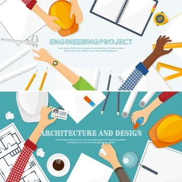Vector illustration. Engineering and architecture. Drawing, construction Stock Illustration