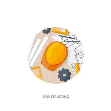 Vector illustration. Engineering and architecture. Drawing, construction Stock Illustration