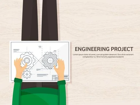 Vector illustration. Engineering and architecture. Drawing, construction Stock Illustration