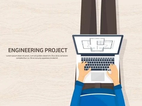 Vector illustration. Engineering and architecture. Drawing, construction Stock Illustration