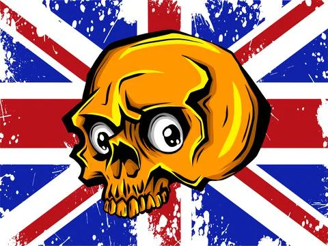 Vector illustration of England flag skull design Stock-Illustration
