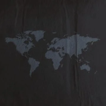 Vector illustration of engraving world map on the black paper texture Stock Illustration