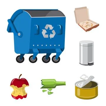 Vector illustration of environment and waste logo. Collection of environment and Illustrazione stock