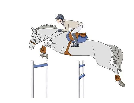 Vector illustration of equestrian show jumping Stock Illustration