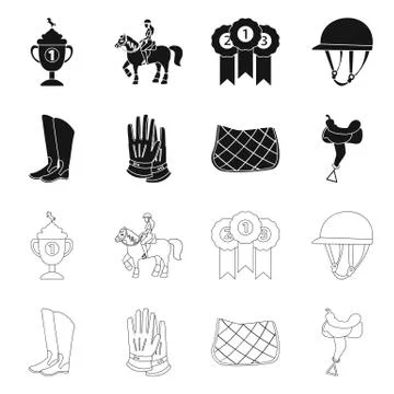 Vector illustration of equipment and riding logo. Collection of equipment and Stock Illustration
