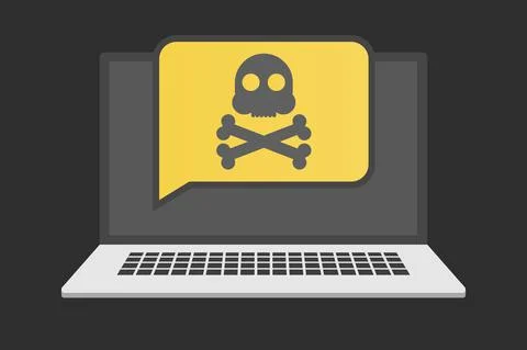 Vector illustration of error. Page error on laptop screen. Flat style design Stock Illustration