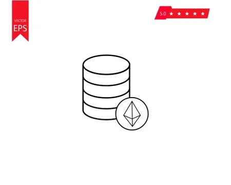 Vector illustration of ethereum server or wallet, Crypto currency symbol and  스톡 일러스트
