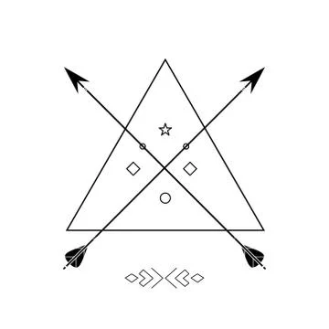 Vector illustration with ethnic arrows. Stock Illustration