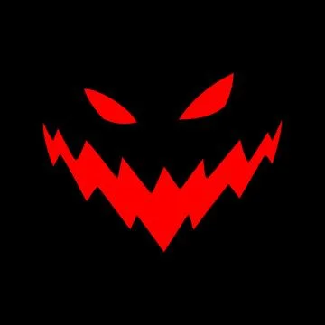 Vector illustration of evil face in darkness. Stock Illustration