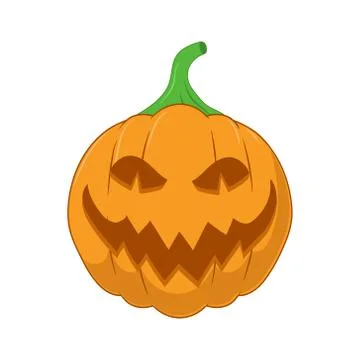 Vector illustration of evil face Halloween Pumpkin. Isolated. Stock Illustration