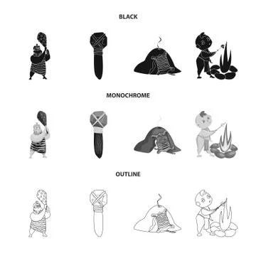 Vector illustration of evolution and prehistory symbol. Collection of evolution Stock Illustration