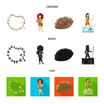 Vector illustration of evolution and prehistory symbol. Collection of evolution Stock Illustration