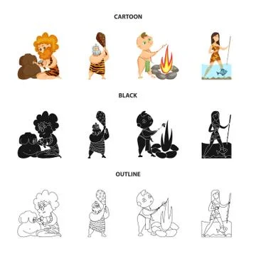 Vector illustration of evolution and prehistory symbol. Collection of evolution Stock-Illustration