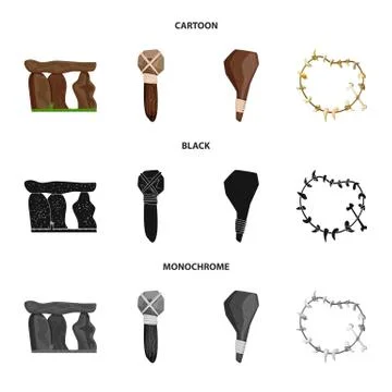 Vector illustration of evolution and prehistory sign. Set of evolution and Stock Illustration