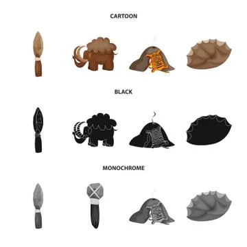 Vector illustration of evolution and prehistory symbol. Collection of evolution Stock Illustration