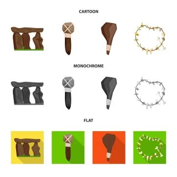 Vector illustration of evolution and prehistory symbol. Set of evolution and Stock Illustration