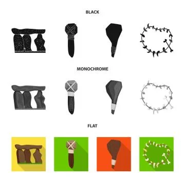 Vector illustration of evolution and prehistory sign. Set of evolution and Illustrazione stock