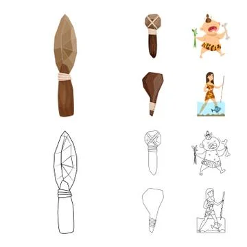 Vector illustration of evolution and prehistory icon. Collection of evolution Stock Illustration