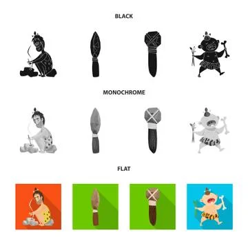 Vector illustration of evolution and prehistory icon. Set of evolution and Stock Illustration