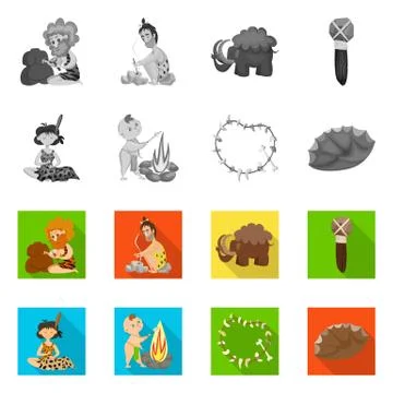 Vector illustration of evolution and prehistory icon. Collection of evolution Stock Illustration