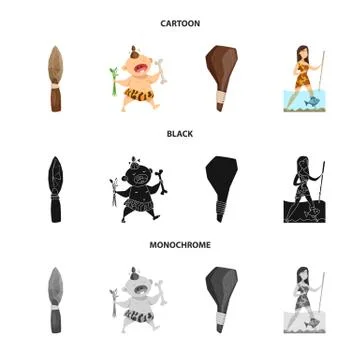 Vector illustration of evolution and prehistory symbol. Collection of evolution Stock Illustration