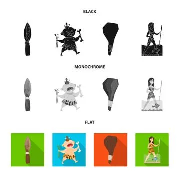 Vector illustration of evolution and prehistory symbol. Set of evolution and Illustrazione stock