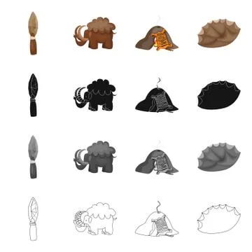 Vector illustration of evolution and prehistory symbol. Set of evolution and Stock Illustration