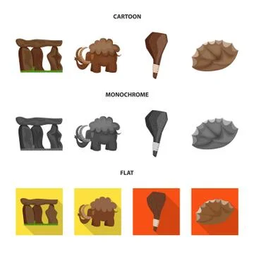 Vector illustration of evolution and prehistory sign. Set of evolution and Illustrazione stock