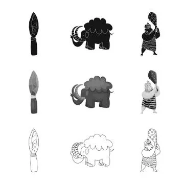 Vector illustration of evolution and prehistory symbol. Collection of evolution 스톡 일러스트