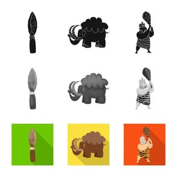 Vector illustration of evolution and prehistory icon. Collection of evolution Stock Illustration